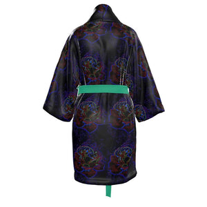 Estampados florales: Roses 01 Kimono Komon de diseñador para mujer estampado 