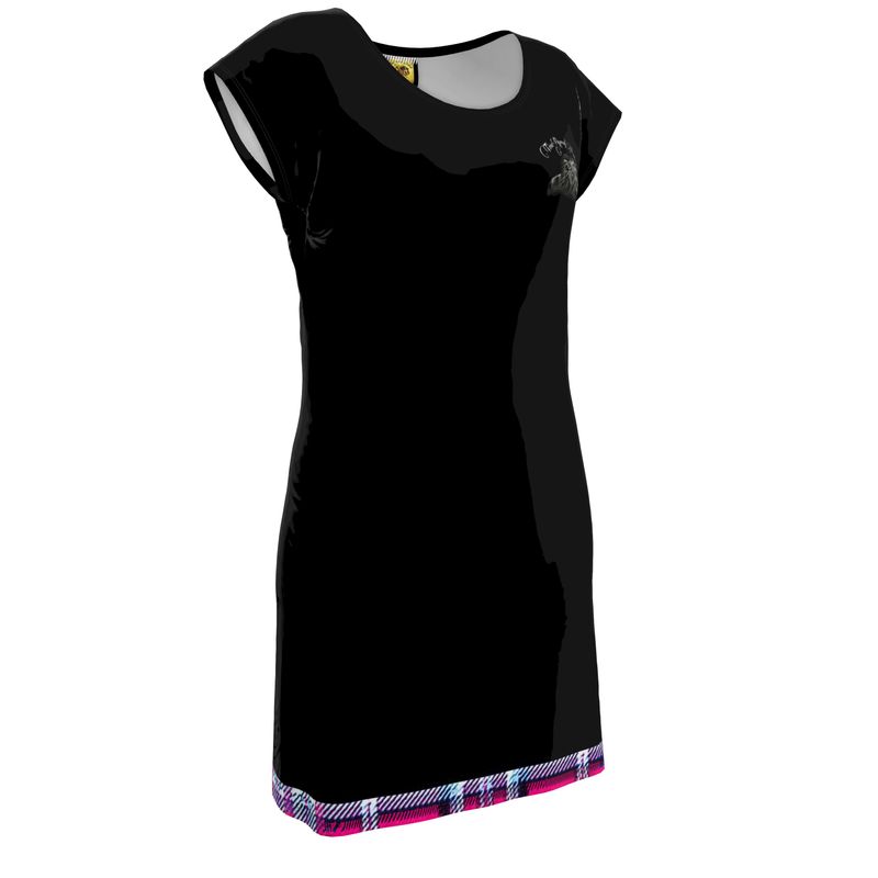 TRP Twisted Patterns 06: Digital Plaid 01-04A Designer Tunic T-shirt Dress