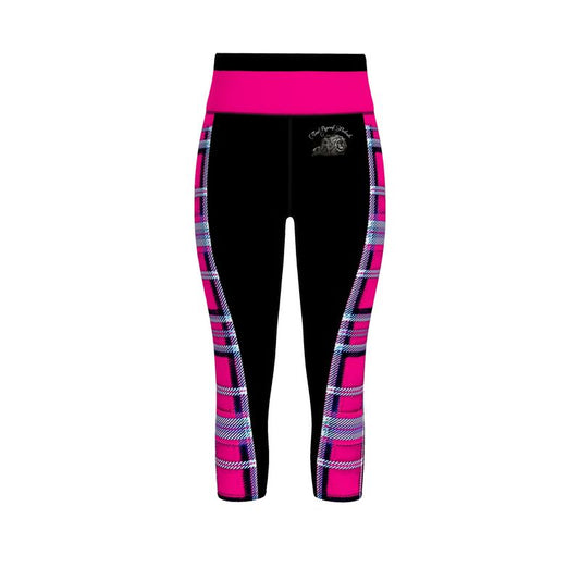 TRP Twisted Patterns 06: Digital Plaid 01-04A Designer Capri Sports Leggings