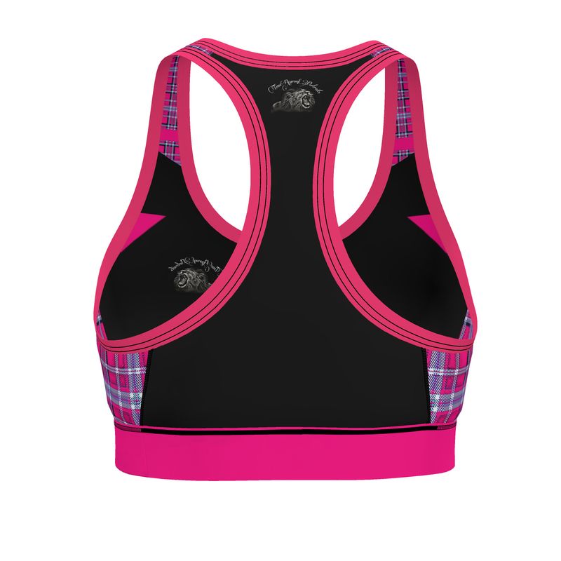 TRP Twisted Patterns 06: Digital Plaid 01-04A Designer Sports Bra