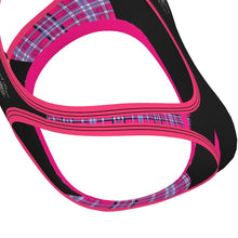 Cargar imagen en el visor de la galería, TRP Twisted Patterns 06: Digital Plaid 01-04A Sujetador deportivo de diseñador 