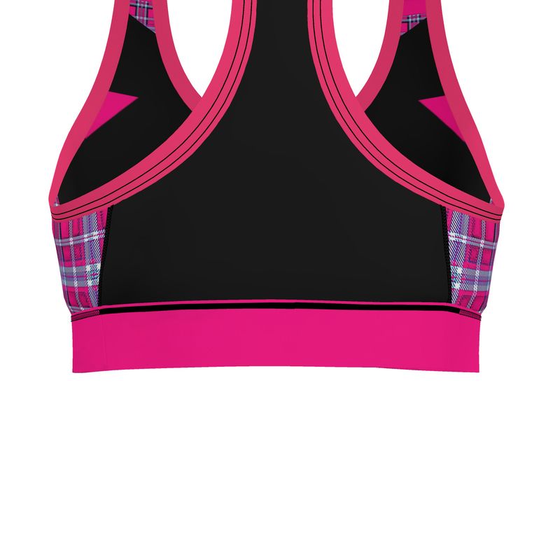 TRP Twisted Patterns 06: Digital Plaid 01-04A Designer Sports Bra