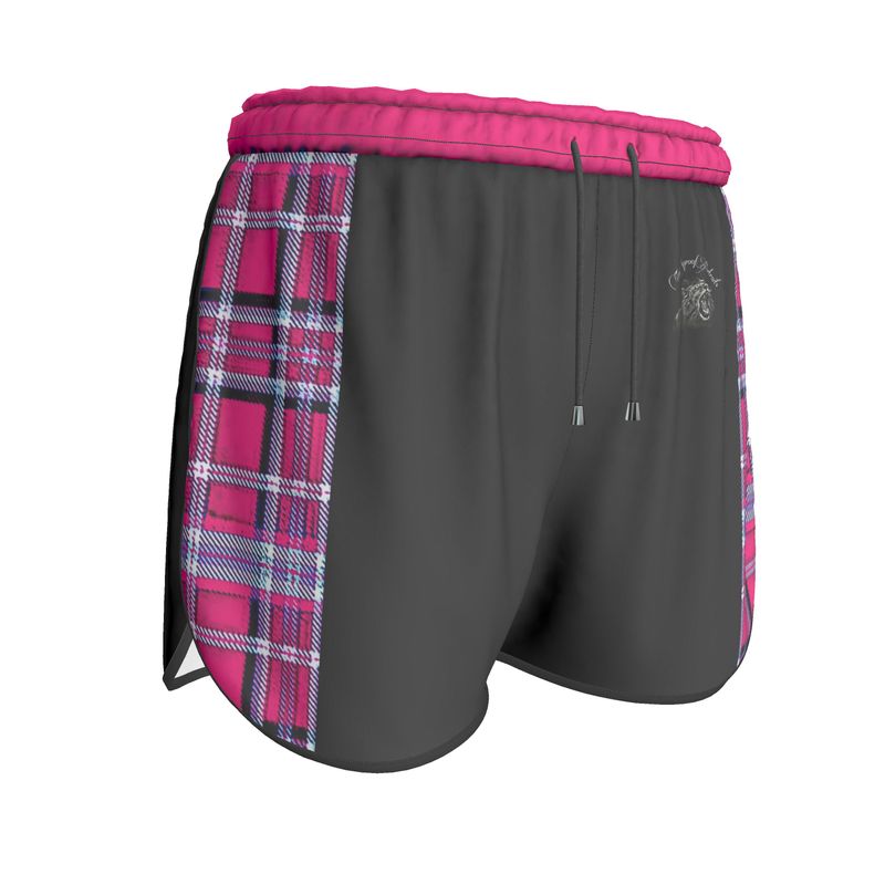 TRP Twisted Patterns 06: Digital Plaid 01-04A Ladies Designer Running Shorts