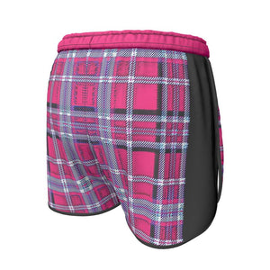 TRP Twisted Patterns 06: Digital Plaid 01-04A Pantalones cortos para correr de diseñador para mujer