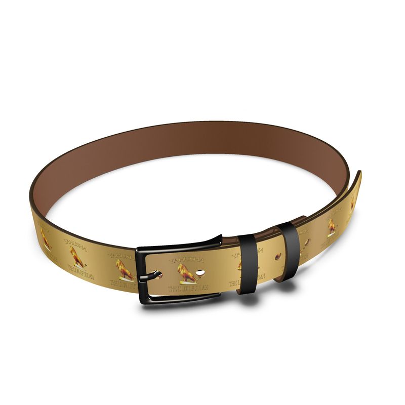 Yahusha-The Lion of Judah 01 Designer Unisex Leather Belt