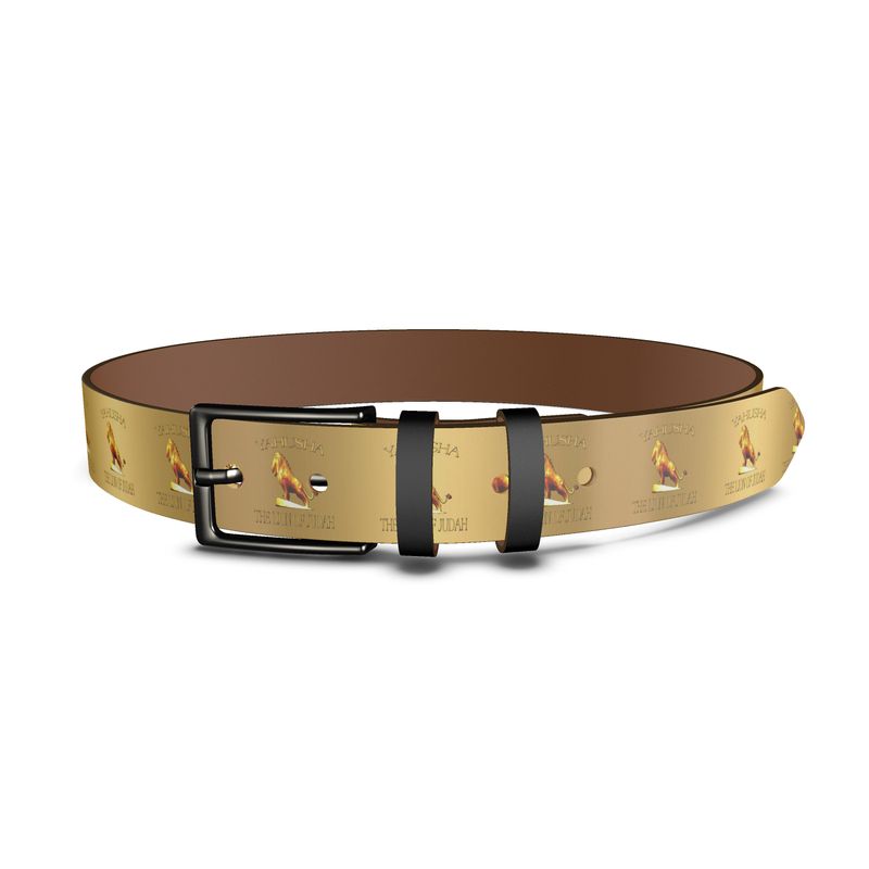 Yahusha-The Lion of Judah 01 Designer Unisex Leather Belt