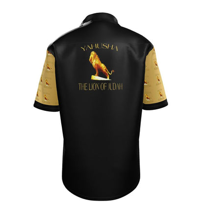 Yahusha-The Lion of Judah 01 Camisa de vestir de manga corta para hombre 