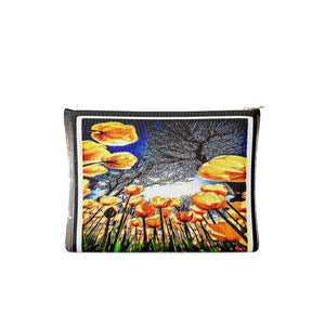 Floral Embosses: Tulip Daydream 01 Designer Leather Clutch Bag