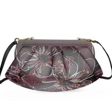 Load image into Gallery viewer, Floral Embosses: Pictorial Cherry Blossoms 01-04 Designer Pleated Leather Soft Frame Crossbody Clutch Bag