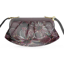 Load image into Gallery viewer, Floral Embosses: Pictorial Cherry Blossoms 01-04 Designer Pleated Leather Soft Frame Crossbody Clutch Bag