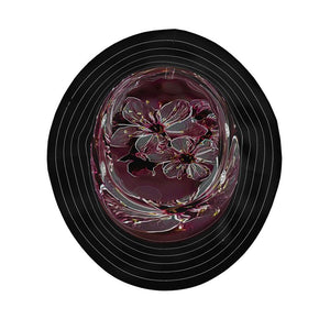 Relieve floral: Flores de cerezo pictóricas 01-04 Sombrero de pescador con ala moderna de diseñador 