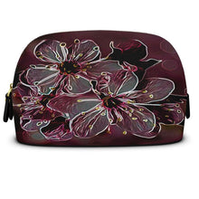 Cargar imagen en el visor de la galería, Relieve floral: flores de cerezo pictóricas 01-04 Estuche para cosméticos de napa premium de diseñador 