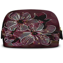Cargar imagen en el visor de la galería, Relieve floral: flores de cerezo pictóricas 01-04 Estuche para cosméticos de napa premium de diseñador 