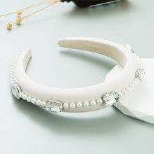 Cargar imagen en el visor de la galería, Diadema de perlas de diamantes de imitación