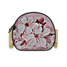 Cargar imagen en el visor de la galería, Relieve floral: Flores de cerezo pictóricas 01-03 Bolso de caja redonda de diseñador (2 estilos de correa)