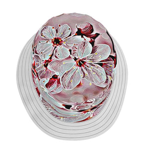 Relieve floral: Flores de cerezo pictóricas 01-03 Sombrero de pescador de ala estrecha de diseñador 