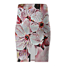 Cargar imagen en el visor de la galería, Estampados florales: flores de cerezo pictóricas 01-03 Minifalda lápiz de diseñador 