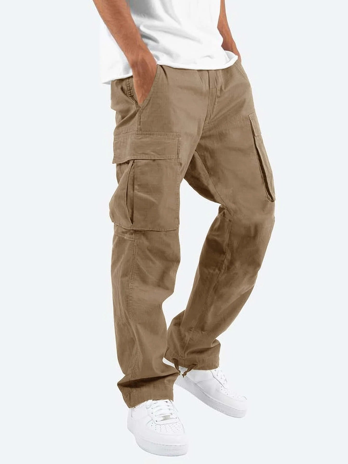 Drawstring Cuff Male Cargo Pants