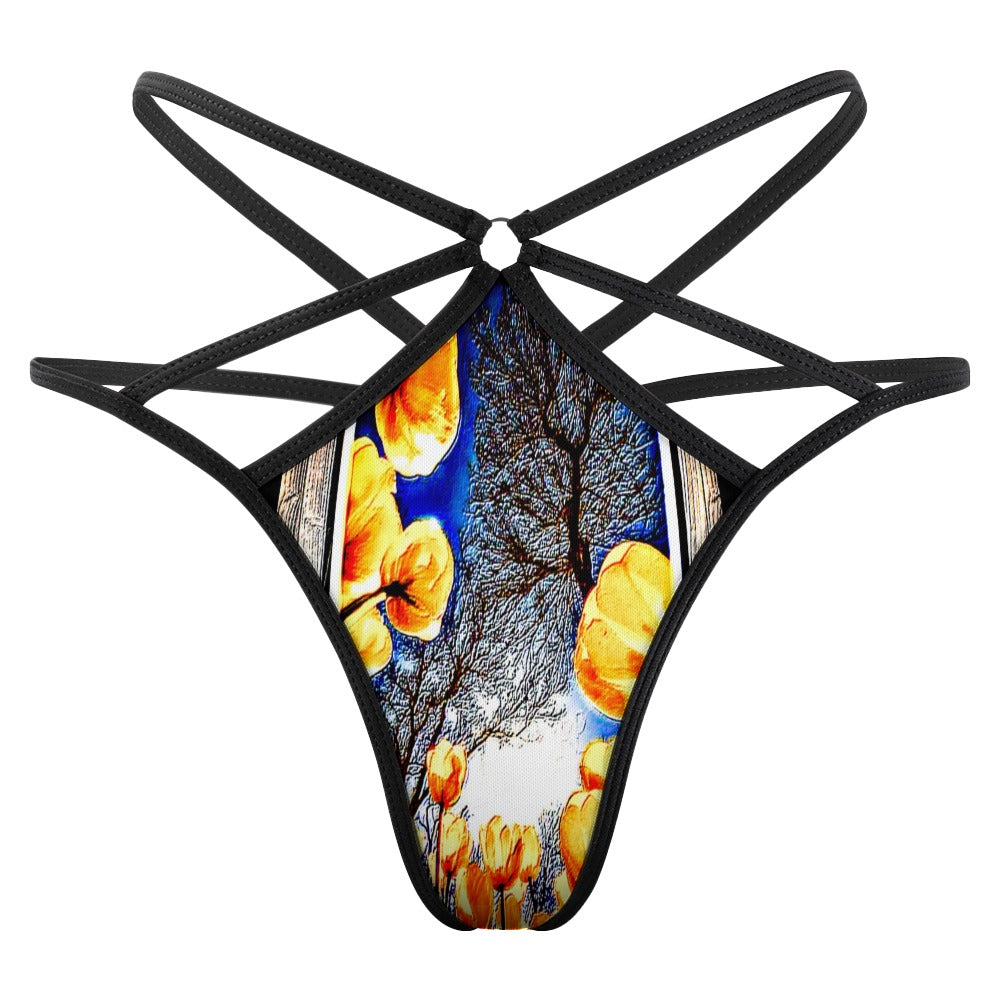 Floral Embosses: Tulip Daydream 01 Designer T-back Thong (3 styles)