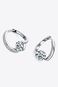 925 Sterling Silver 2 Carat Moissanite Heart Drop Earrings
