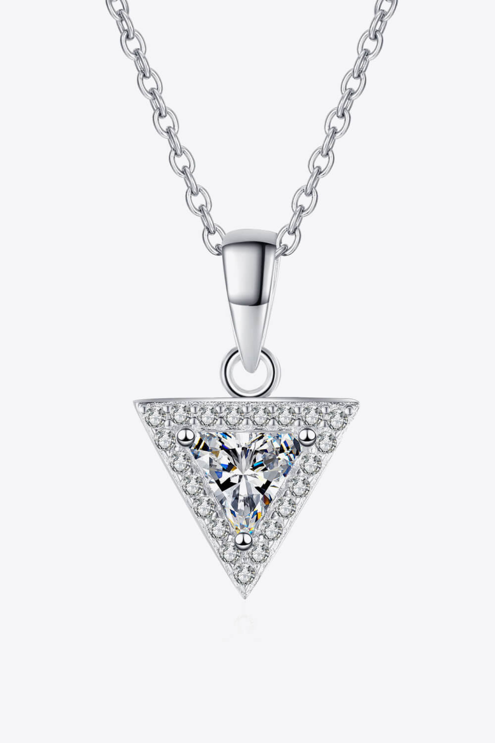 Triangle 925 Sterling Silver Moissanite Pendant Necklace