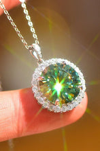Load image into Gallery viewer, 10 Carat Moissanite Platinum Plated Emerald Gemstone Pendant Necklace