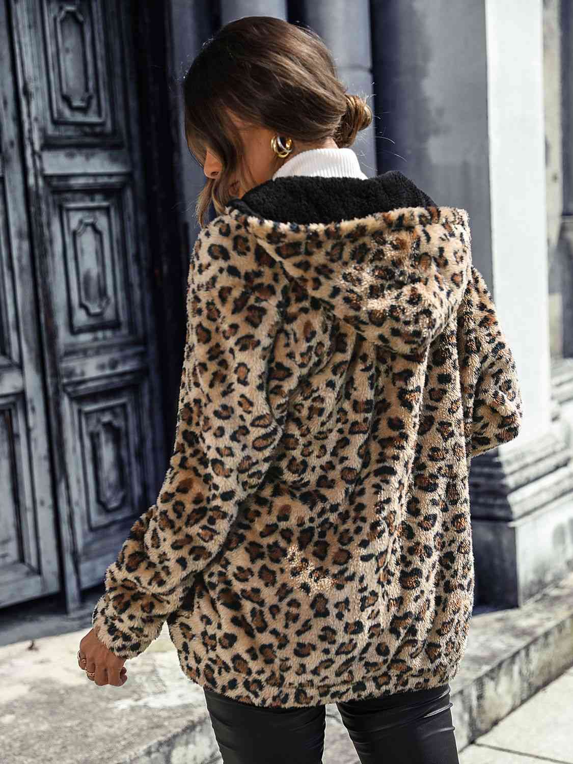 Leopard Print Full Zip Hoodie