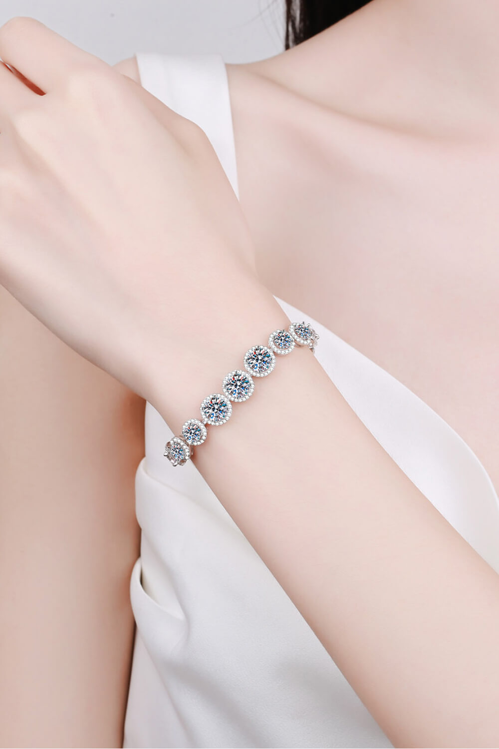 Moissanite 925 Sterling Silver 10.4 Carat Bracelet