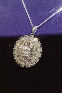 5 Carat 925 Sterling Silver Moissanite Gemstone Pendant Necklace