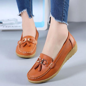 Genuine Leather Lady Loafers