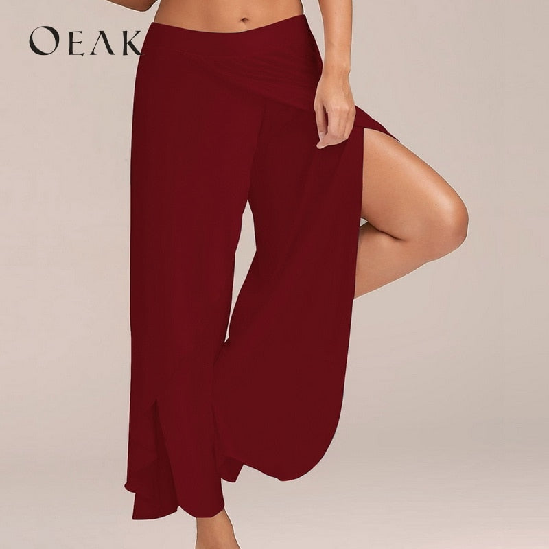 Casual Loose Split Wide Leg Pants (9 colors)