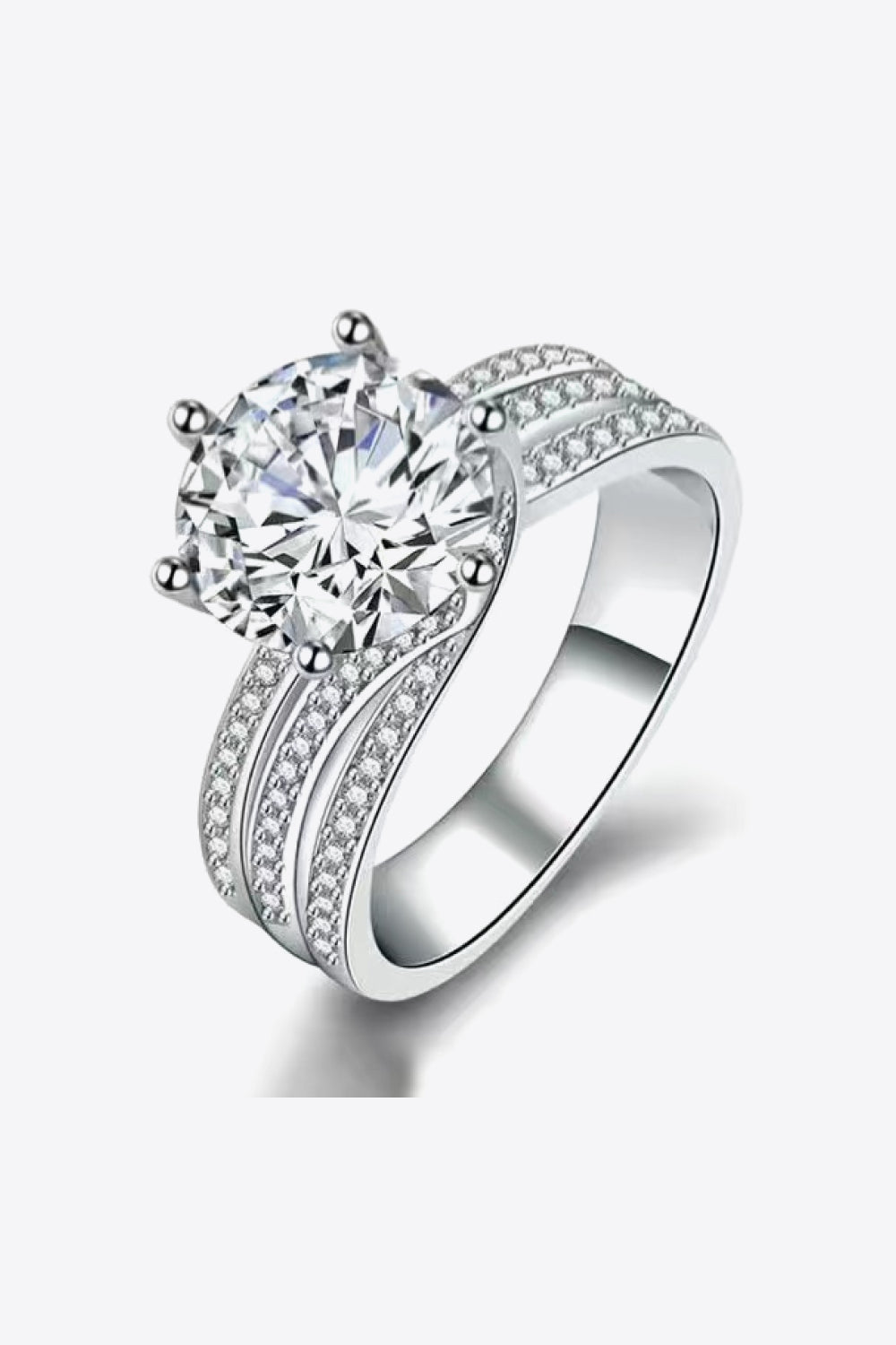 3 Carat Moissanite Three Layer Ring