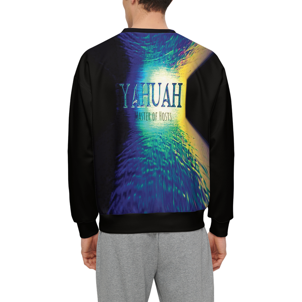 Yahuah-Master of Hosts 02-01 Men’s Designer Relaxed Fit Front Patch Sweatshirt