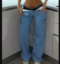 Load image into Gallery viewer, High Waist Multi Pocket Lady Pants