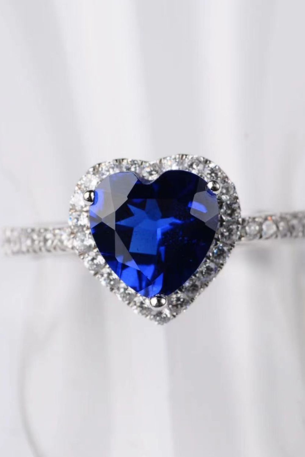 Heart Shaped Side Stone 2 Carat Moissanite Ring