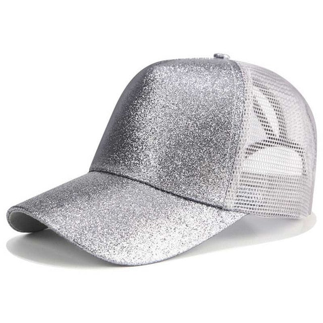 Glitter Detail Lady Snapback Baseball Cap