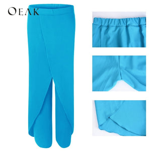 Pantalones casuales sueltos de pierna ancha divididos (9 colores)