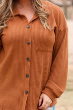 Load image into Gallery viewer, Caramel Color Waffle Knit Plus Size Shacket