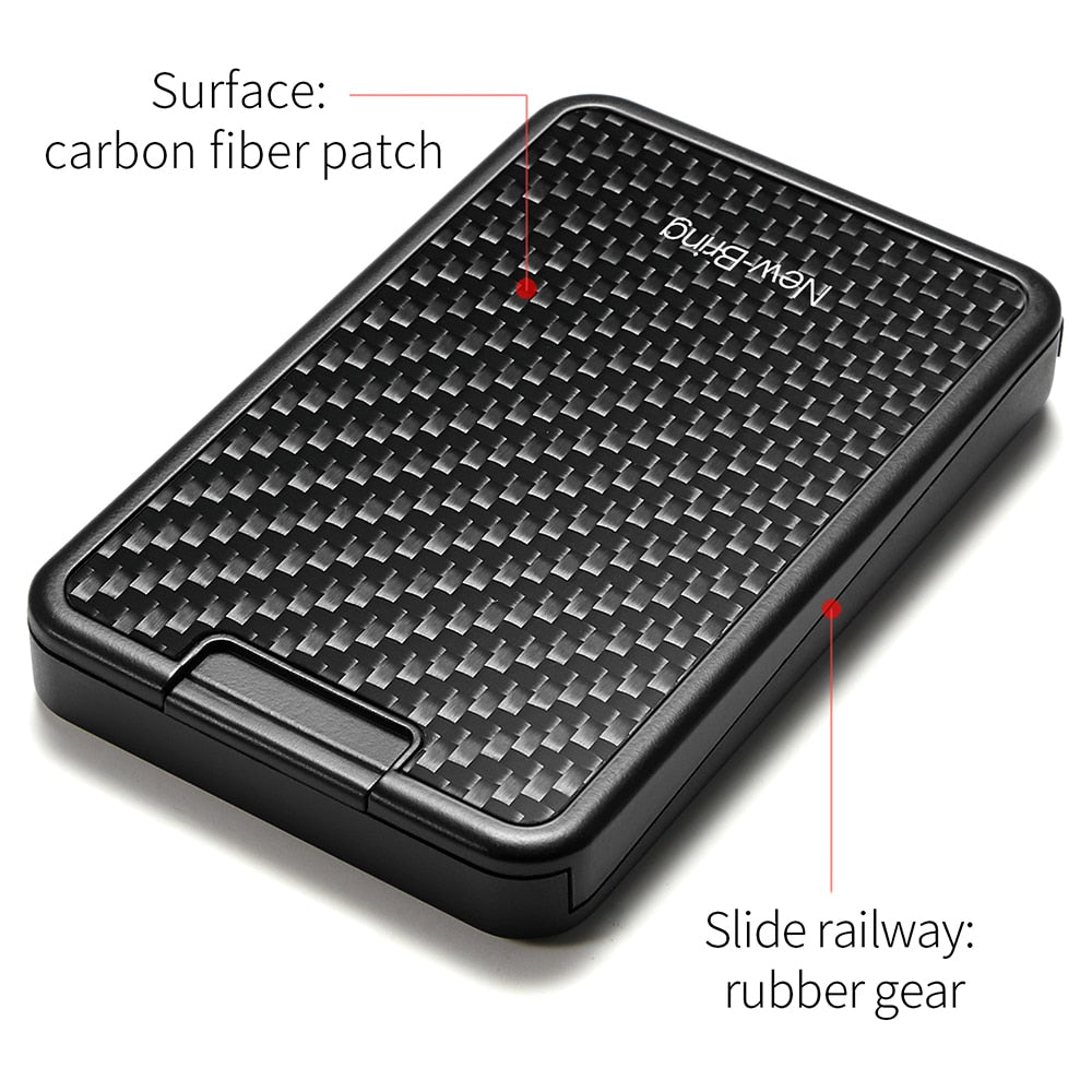 RFID Blocking Carbon Fiber Credit ID Sliding Card Holder