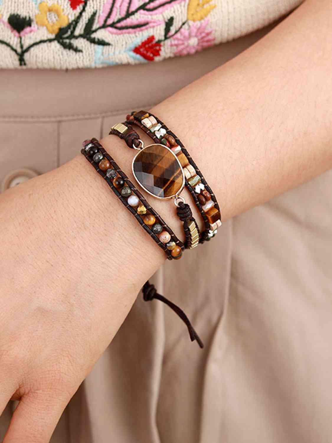 Geometrical Shape Triple Layer Bracelet