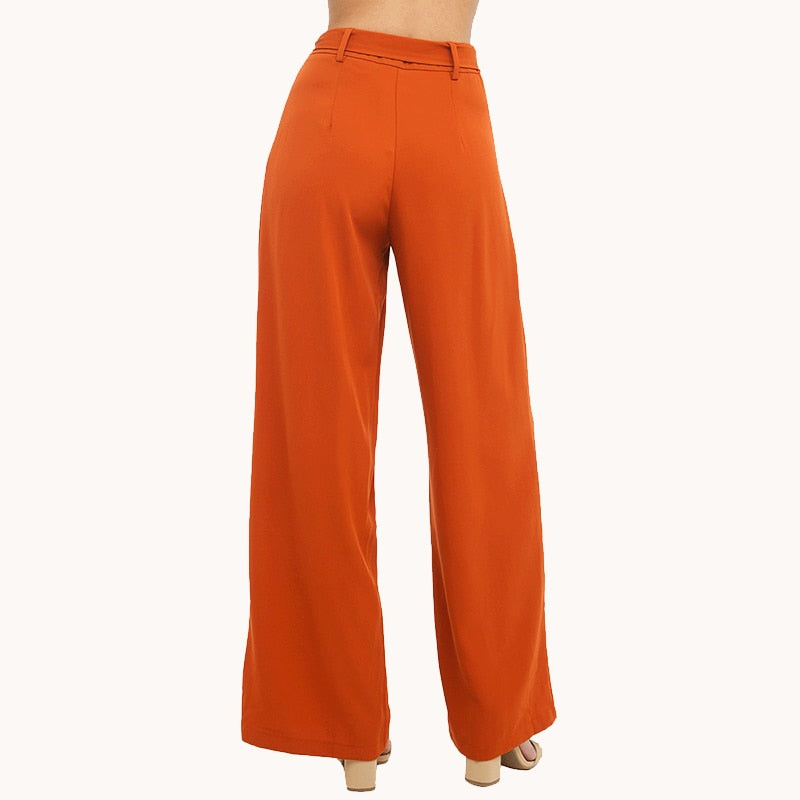 Orange Chiffon Palazzo Pants