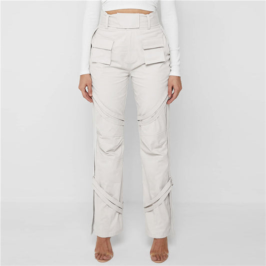 High Waist Straight Casual Lady Pants