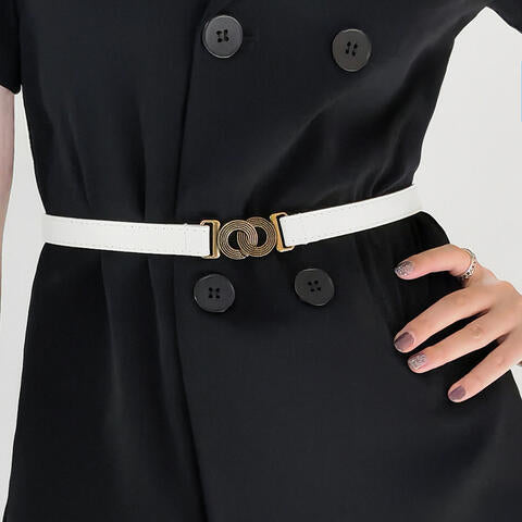 Alloy Buckle PU Leather Belt