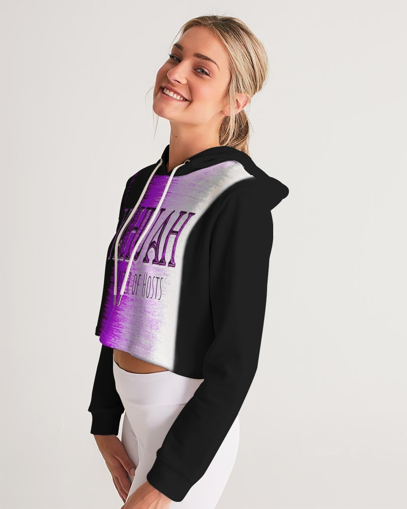 Yahuah-Master of Hosts 01-02 Ladies Designer Cropped Pullover Hoodie