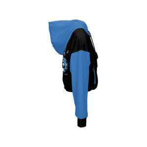 Yahuah Yahusha 01-06 Sudadera con capucha y cremallera completa con hombros caídos y diseño recortado 