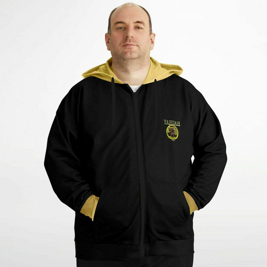 A-Team 01 Gold Designer Athletic Sudadera con capucha unisex con cremallera completa y talla grande 