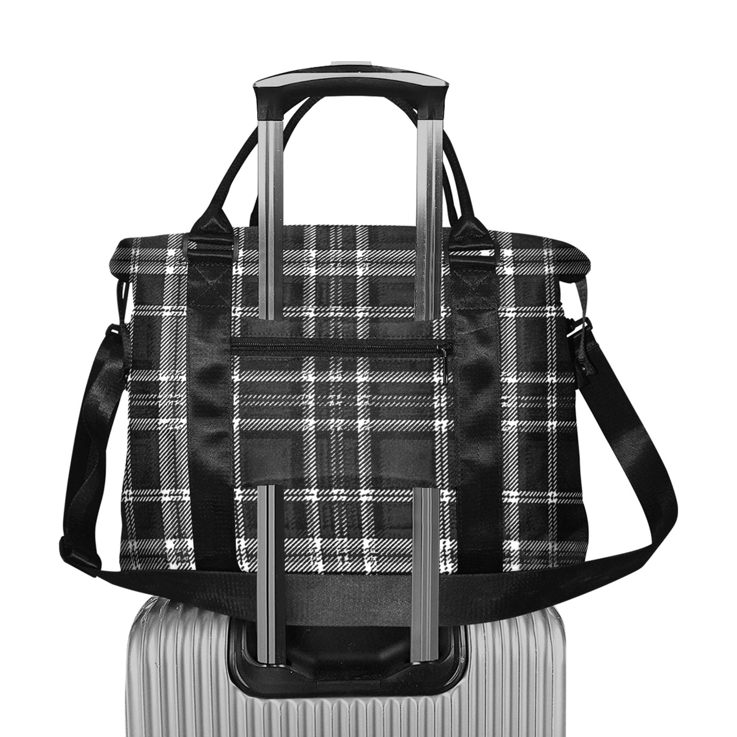 Yahuah-Tree of Life 02-04 + Digital Plaid 01-06A Large Capacity Duffle Bag