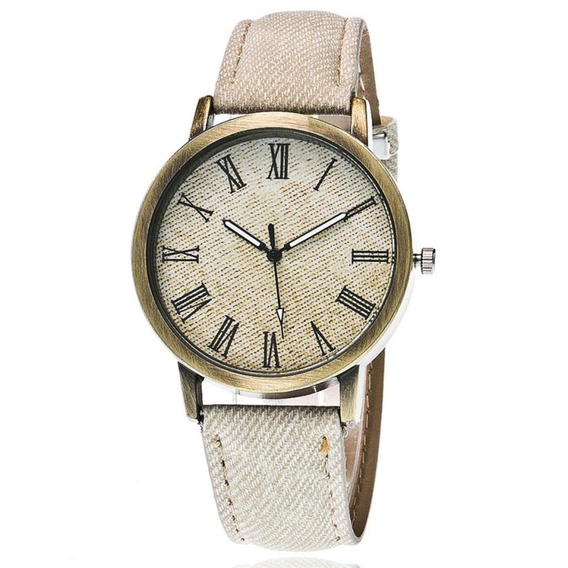 Roman Scale Unisex Analog Quartz Denim Band Watch