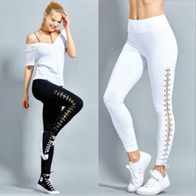 Load image into Gallery viewer, High Waist Lace Up Fitness Leggings