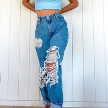 Load image into Gallery viewer, Ripped Thin High Waist Straight Jeans